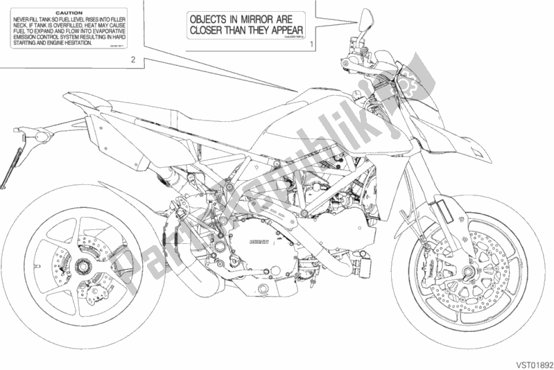 Wszystkie części do P? Yty Pozycjonuj? Ce Ducati Hypermotard 950 SP USA 2019